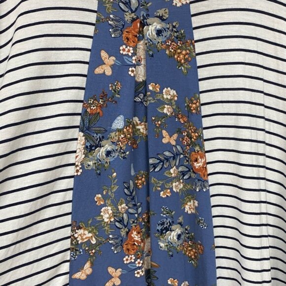 Cato Striped Floral Short Sleeve Top XL - Picture 5 of 5